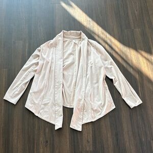 Pact Oat Colored Open Draped Cardigan
